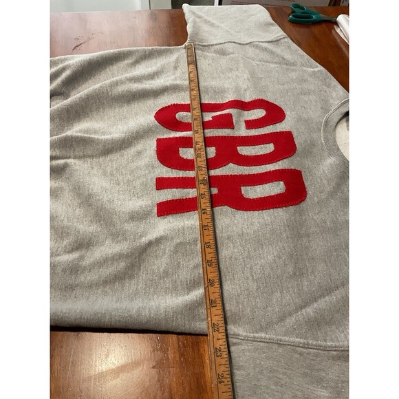 Women’s Crop Sweatshirt GBR Large Champion L Huskers Nebraska Crewneck Gray Top - Picture 6 of 8